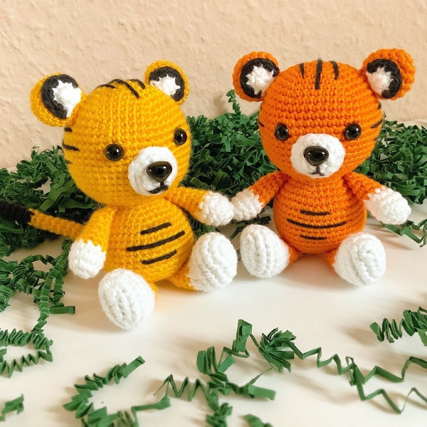 Tiger Plüsch Amigurumi mit Sticker