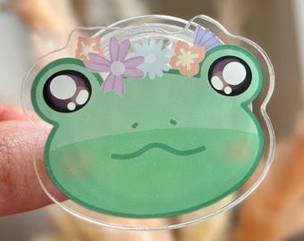 Frosch mit Blume Phone Grip faltbarer Handyhalter