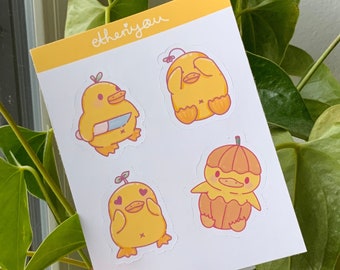 Süße Enten Stickersheet, Meme Ente mit Messer Aufkleber, Laptop, Scrapbook, Geschenk