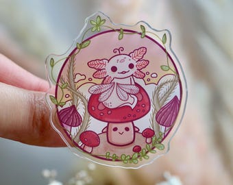 Axolotl auf Pilz Phone Grip faltbarer Handyhalter
