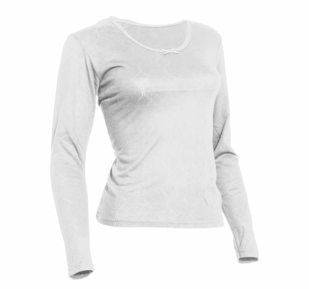 Ladies Women Thermal Underwear Long Sleeved T Shirt Fully Brushed Good