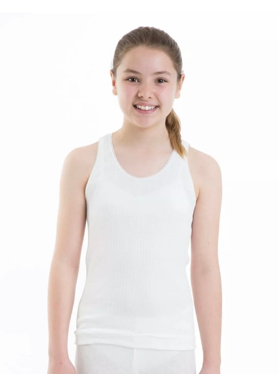 Single Girls Age 3 5 Girls Warm Winter Thermal Underwear Sleeveless Vest  White 