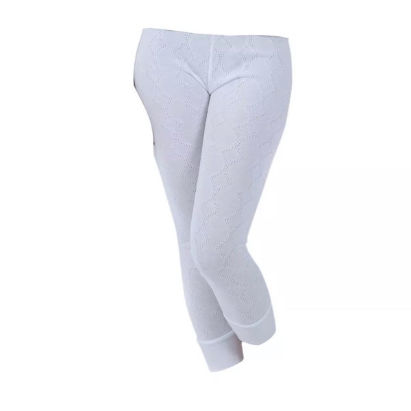 Ladies 3/4 White Thermal Long Jane Winter Warm Underwear Women's Brushed Thermal