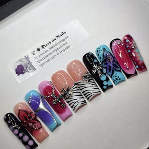 XL/XXL/3XL/duck/read item description! mix match/trendy nails/animal print/Aura/3D flower/press on nails/read FAQ area!