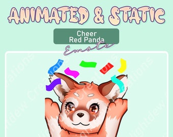 ANIMADO Cheer Red Panda Emote / Twitch Emote / YouTube Emote / Discord Emote / Community Emote / Streamer Emote /