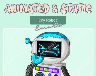 ANIMATED Cry Robot Emote | Twitch Emote | YouTube Emote | Discord Emote | Community Emote | Streamer Emote |