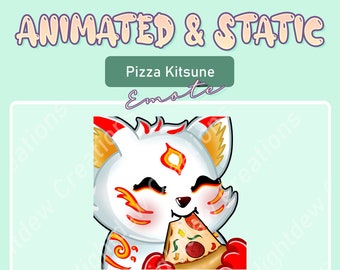 PIZZA ANIMADA Kitsune Emote / Twitch Emote / YouTube Emote / Discord Emote / Community Emote / Streamer Emote /
