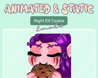 ANIMATED Night Elf Cookie Emote | Twitch Emote | YouTube Emote | Discord Emote | Community Emote | Streamer Emote |