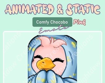 ANIMADO Comfy Pink Chocobo Emote / Twitch Emote / YouTube Emote / Discord Emote / Community Emote / Streamer Emote /