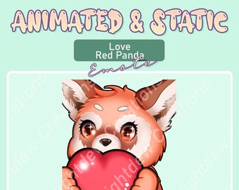 ANIMADO Amor Panda Rojo Emote / Twitch Emote / YouTube Emote / Discord Emote / Community Emote / Streamer Emote /