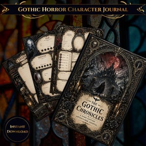 Gothic Horror Adventure Journal | DND Character Journal | Fillable PDF | Goodnotes RPG Planner | Dark Fantasy Campaign Notebook