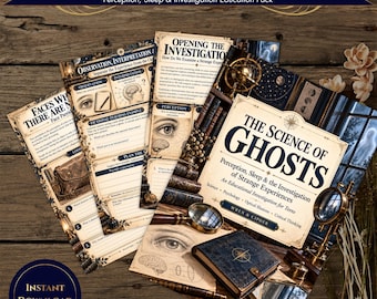Puede incluir: Un paquete educativo titulado The Science of Ghosts: Perception, Sleep & Investigation of Strange Experiences. El conjunto incluye hojas de trabajo impresas con ilustraciones de ojos, cerebros y herramientas antiguas.
