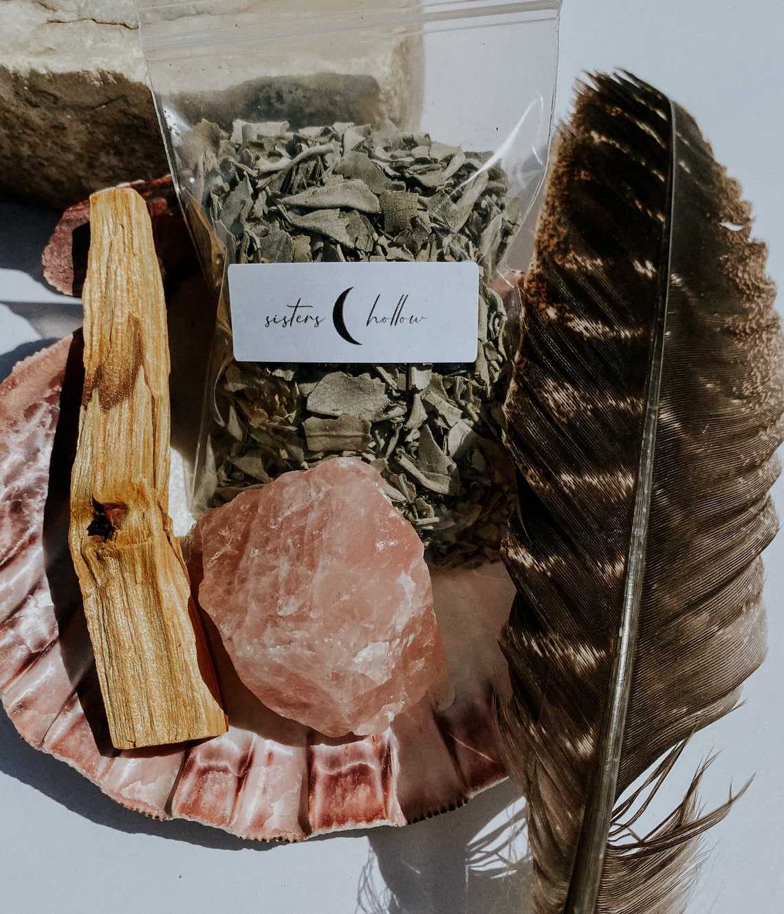 House cleaning Sage Kit with Abalone Shell Carnelian Crystal Etsy