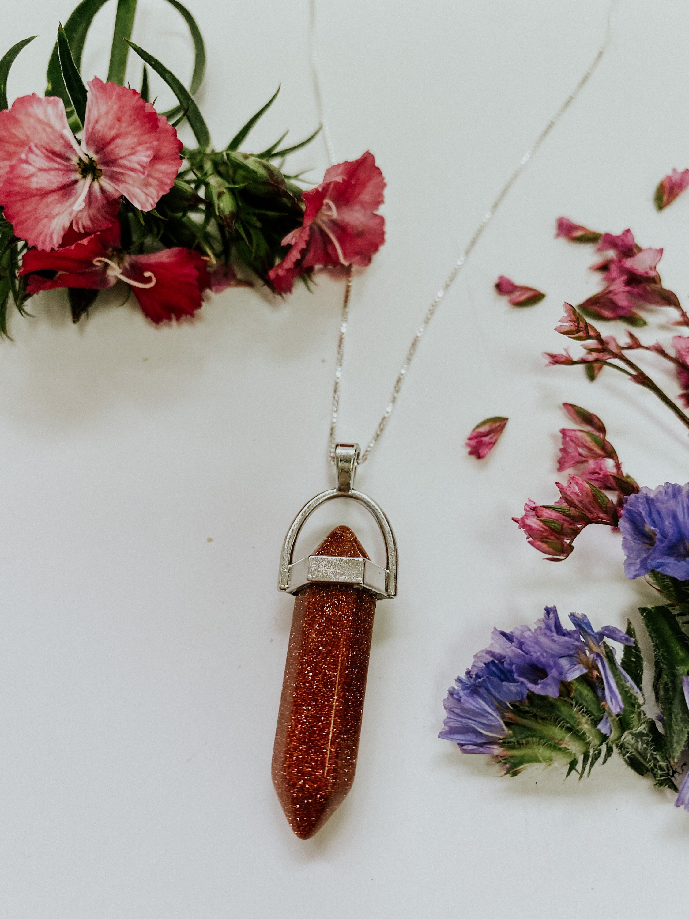 Pendulum Necklace Pendulum Crystal Necklace Goldstone Etsy
