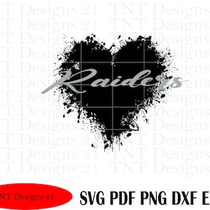 Heart Raiders, Raiders svg, Raiders png, paint splatter png, print and cut svg, sublimation, decor, Las Vegas Raiders, paint splatter svg