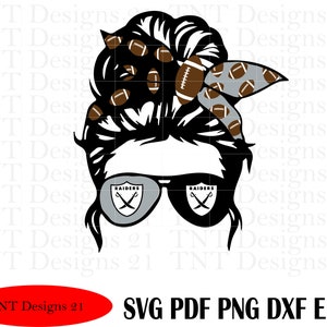 Messy bun Raiders, Raiders svg, sublimation, Raiders png, football svg, mom svg, football, sport, shirt, Las Vegas Raiders, svg, png