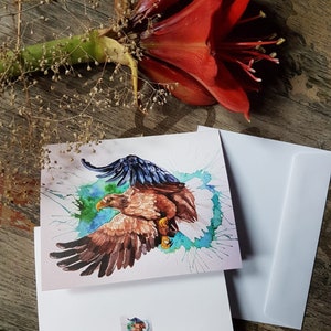 Seeadler Grußkarte, A6 Karte, Illustration, Tierkunst, Geburtstag, Notizkarte