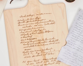 Handwritten Recipe Maple Cutting Board | Engraved Heirloom Gift