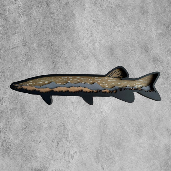 Northern Pike Wood Design. Outdoor Enthusiasts Home Decor. Fly Fishing. -   Canada