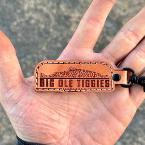 Big Ole Tiggies Genuine Leather Key Chain, Tiger trout, Valentines angler gift