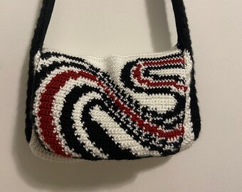 PRE-ORDER Handmade Elliott Smith Inspired Crochet Bag/ Elliott Smith Figure 8 Mural/ Album Cover Art/Messenger bag