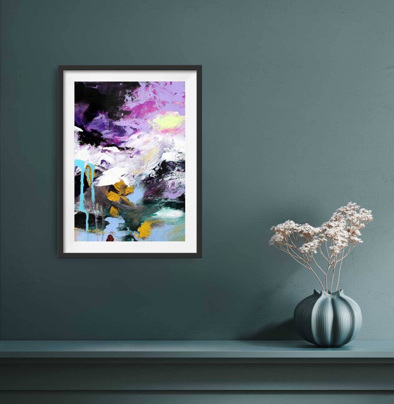 Original Abstract Landscape Joyfriend In Violet Acrylic On Etsy