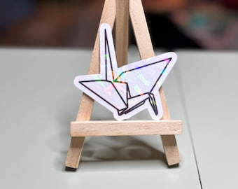 Paper Crane Sticker | Waterproof Holographic