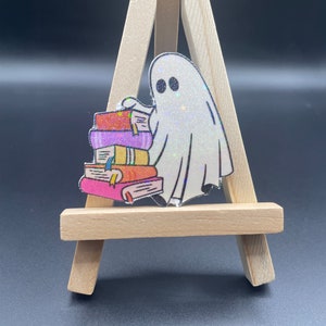 Bookish Ghost, Reading ghost, Ghost sticker, Spooky sticker, Halloween sticker