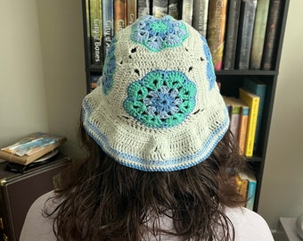 Crocheted Granny Square Bucket Hat