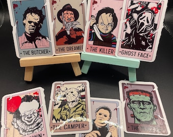Halloween Horror Tarot Card Stickers, Slasher Tarot Cards, Spooky Tarot Cards