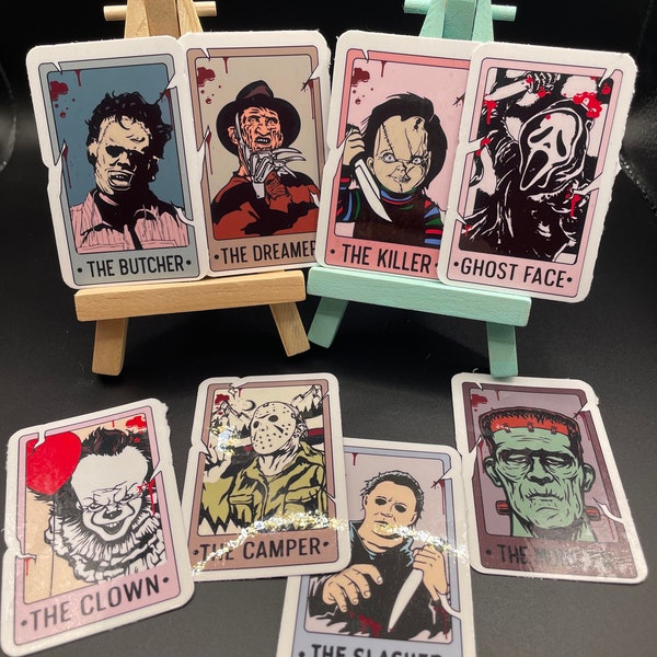 Halloween Horror Tarot Card Stickers, Slasher Tarot Cards, Spooky Tarot Cards