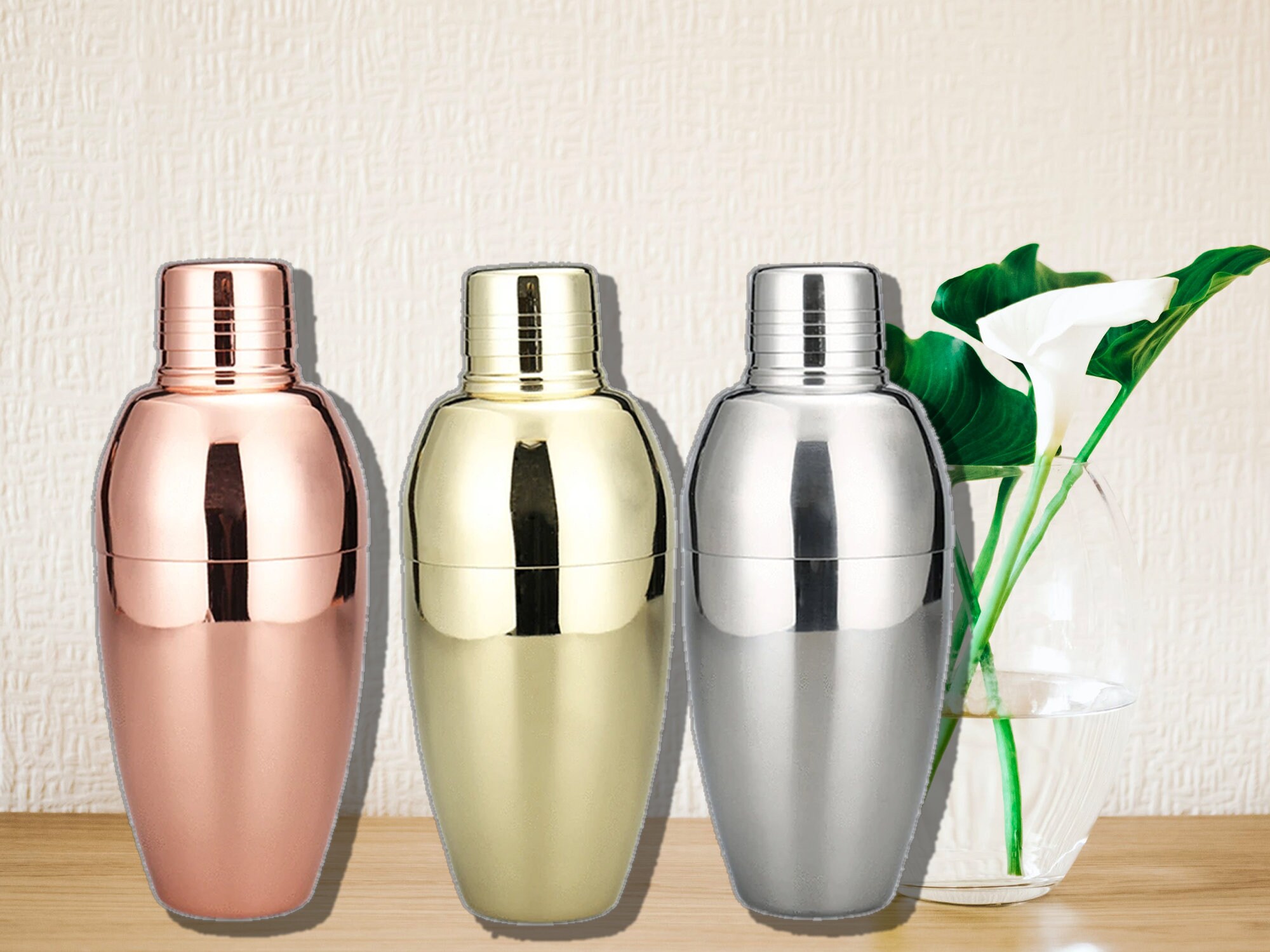 Cocktail Shaker 3 Piece Japanese Style Martini Shaker 500ml Etsy