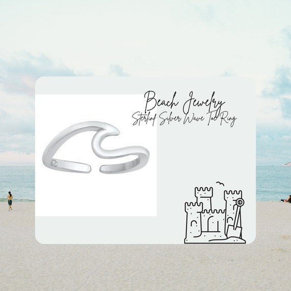 Waves Sea Ocean Toe Ring STERLING SILVER Waves Sea Ocean Toe Ring STERLING SILVER