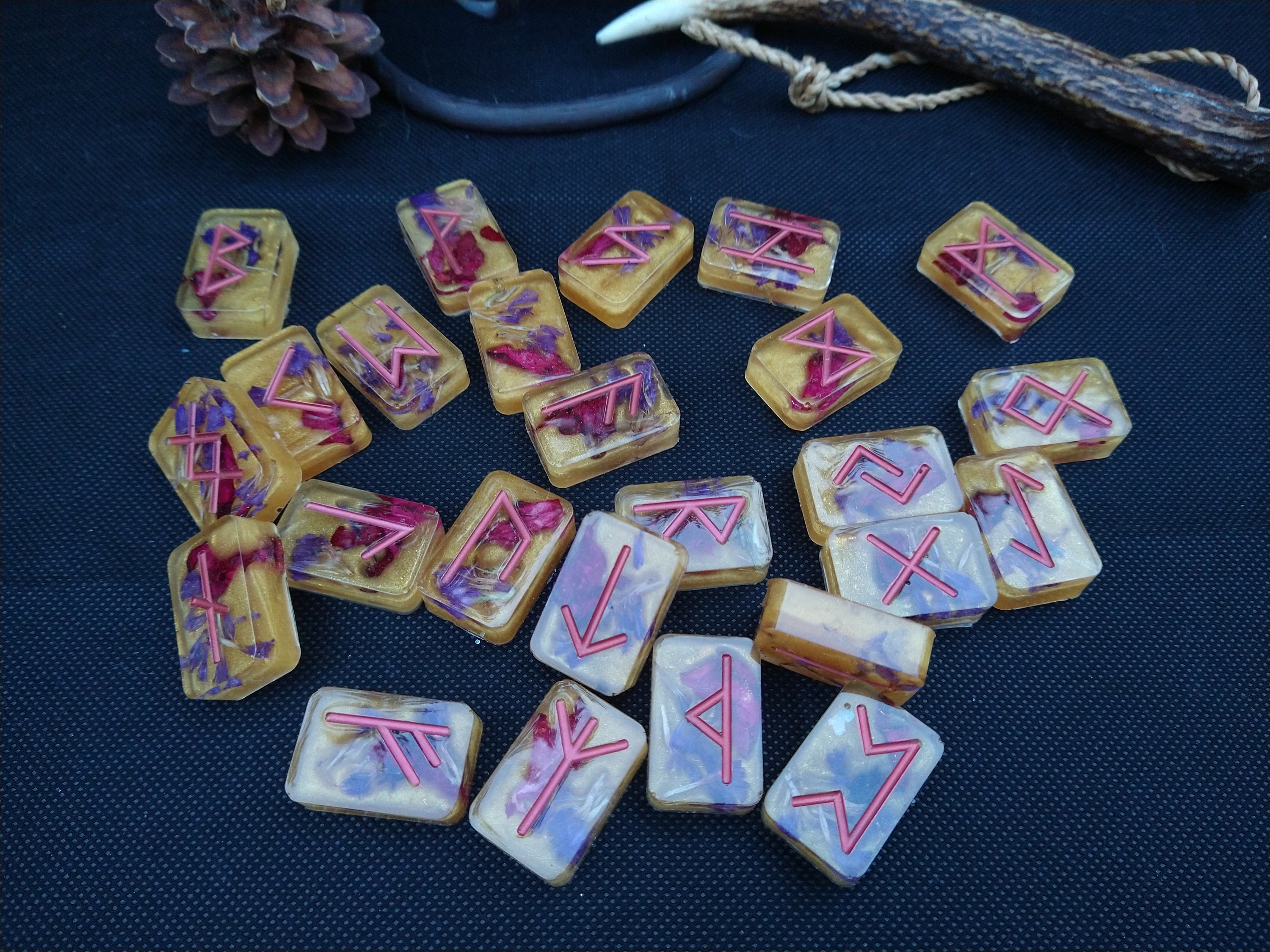Gold Flower Runes Runes of Romance Full Set Etsy