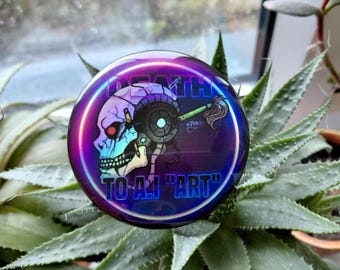 Pin holográfico de la muerte del arte de la IA