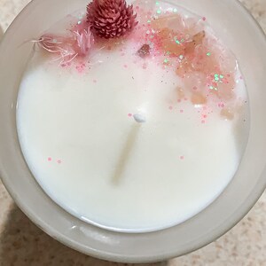 Rose quartz| Amethyst | positivity candles| Calm| Relaxation| 8 oz