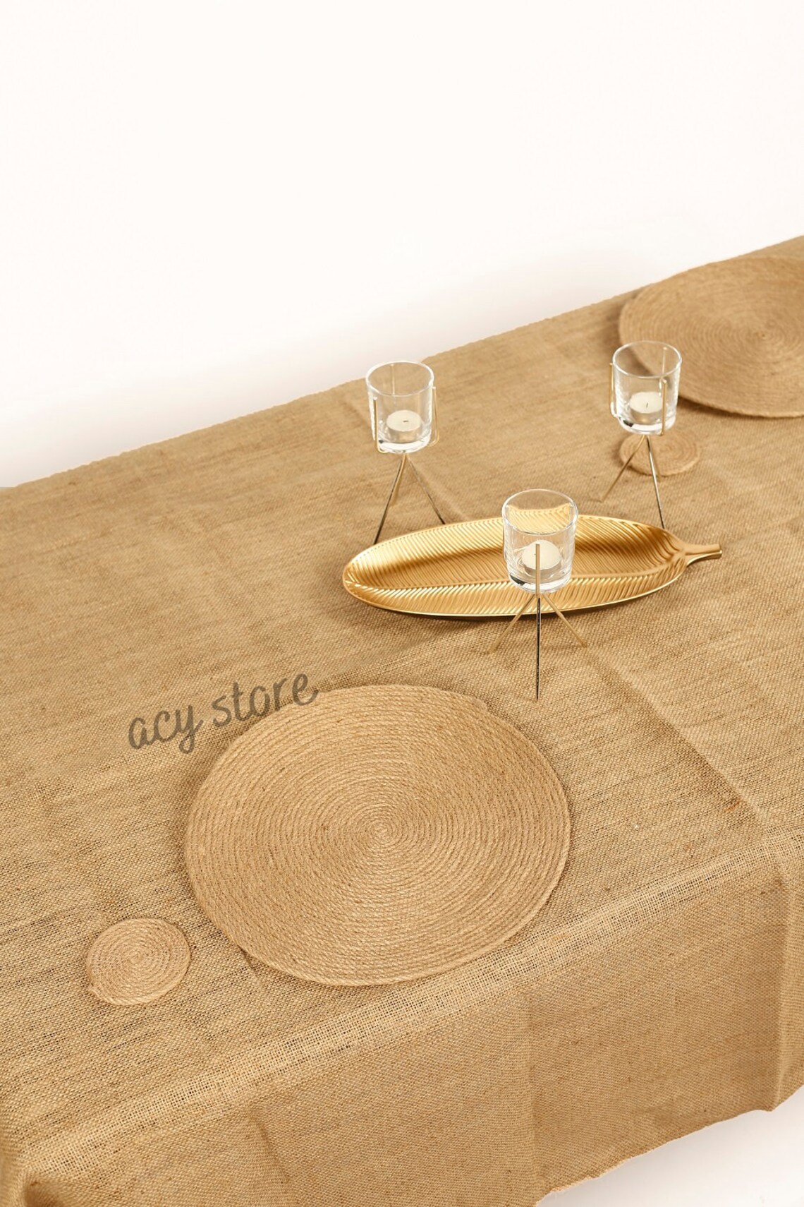 Jute Table Mat 14'' Circle Diameter 36 Cm Jute Etsy