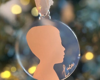 Custom Side Portrait Ornament Personalized Christmas Gift