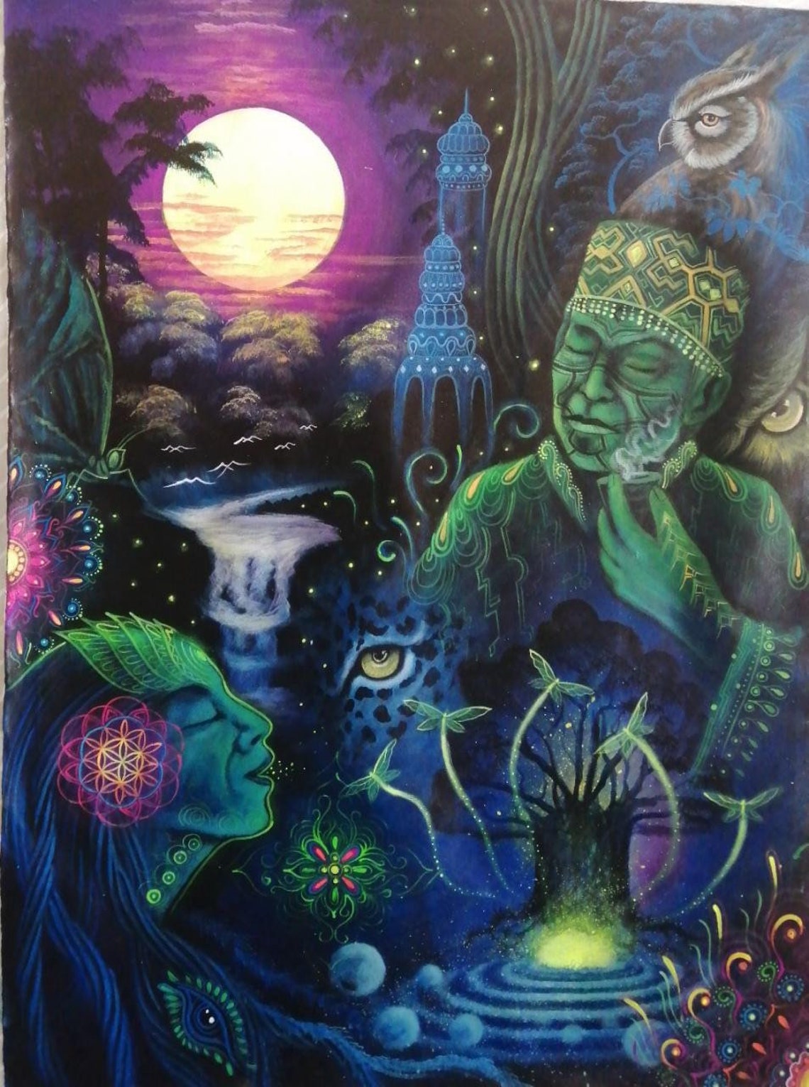 Ayahuasca Visionary Painting Shaman Vision Etsy