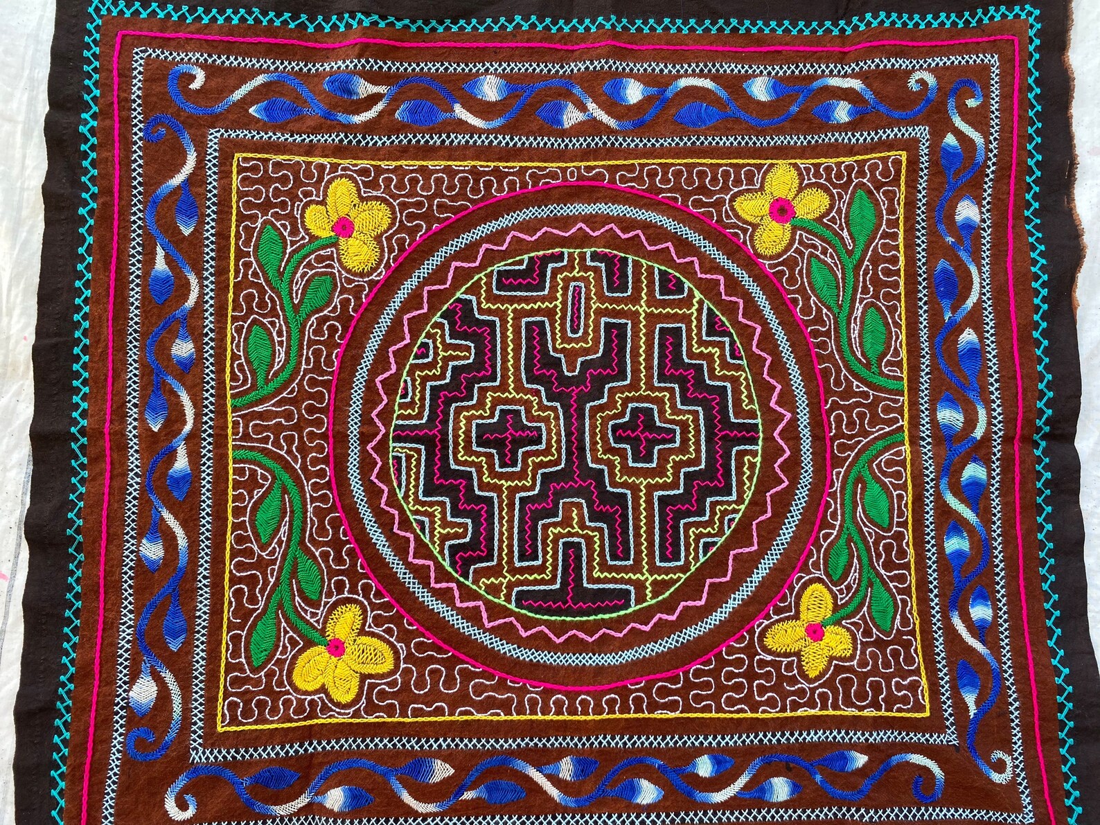 50cm x 50cm Handmade Shipibo Tapestry Traditional Designs Etsy