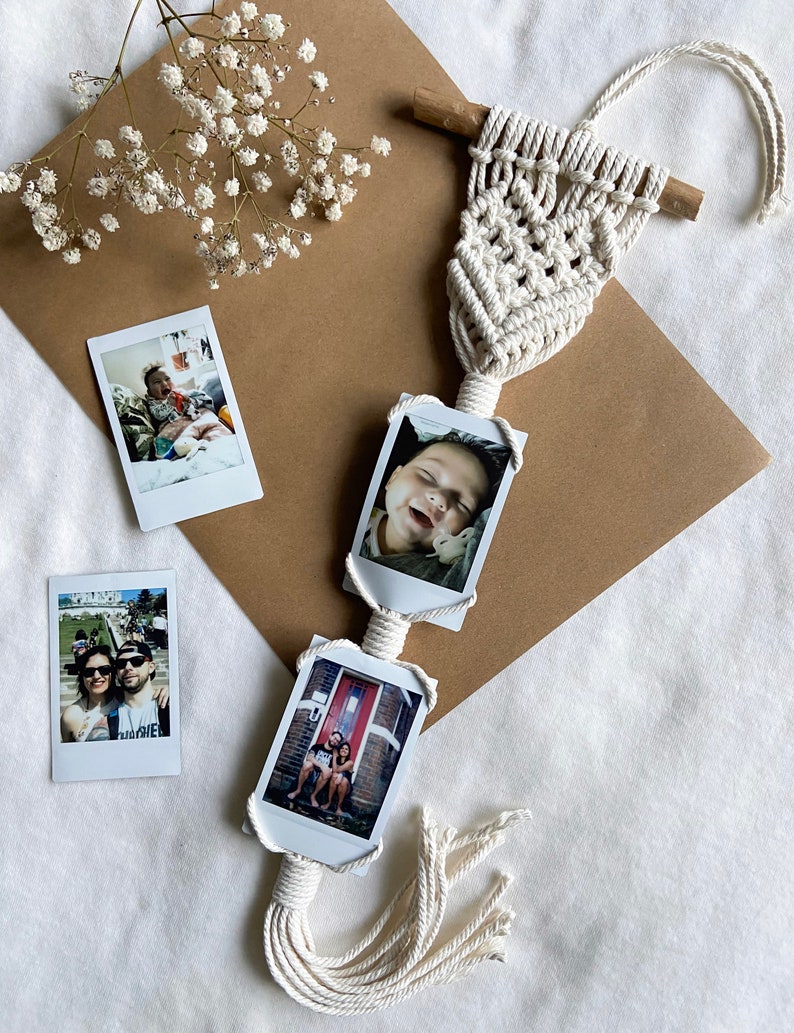 Polaroid Hanger Macrame Polaroid Frame Rear View Mirror Etsy