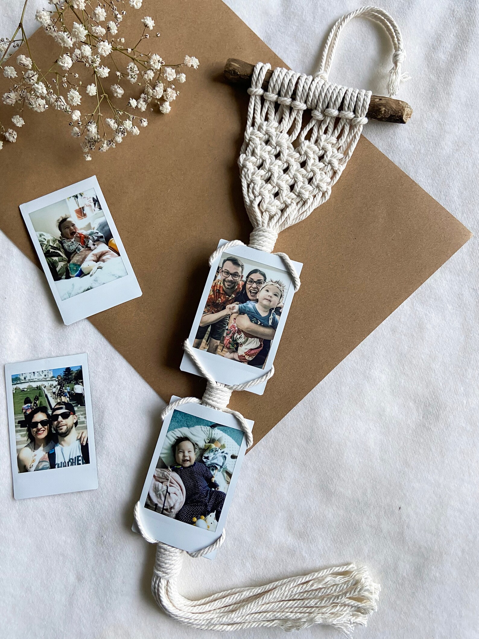 Polaroid Hanger Macrame Polaroid Frame Rear View Mirror Etsy