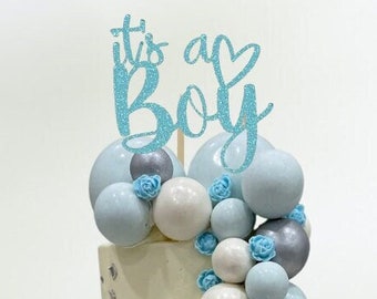 Topper de pastel de baby shower para niños, suministros para pasteles, decoración de pasteles, es un topper de pastel de niño, revelación de género, decoraciones de baby shower, pastel de niño