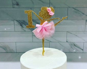 Personalized ballerina cake topper/Tutu cake topper/Ballerina Baby Shower/glitter topper/tutu Baby Shower, party supplies/girl birthday cake