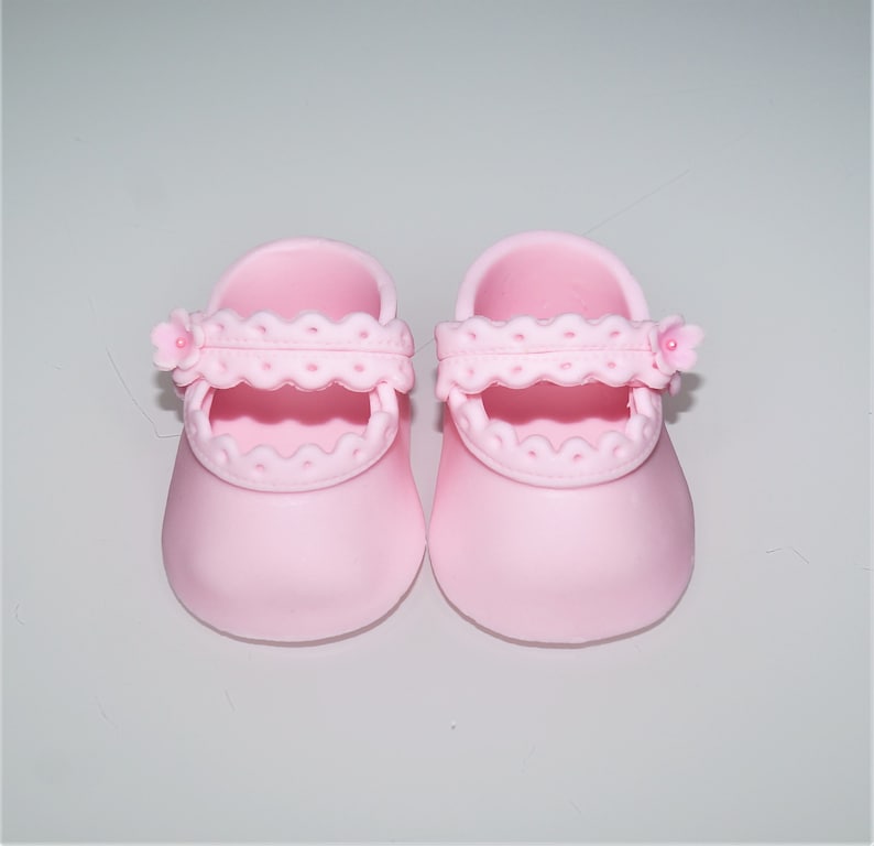 Fondant Baby Girl Shoes/baby Shower Shoes Cake Topper/fondant Etsy