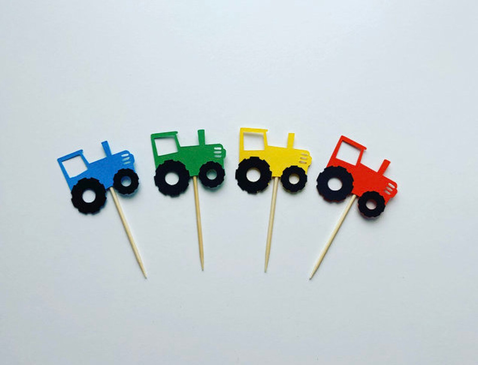 12 Tractor Cupcake Toppers/tractor Food Picks/farm Cupcake - Etsy