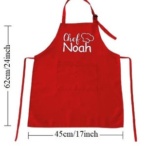 Personalized kids apron set /kids baking apron set/custom kids apron/custom kids gift/cooking kids apron with hat/children custom apron afbeelding 8
