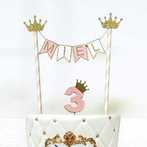 Princess cake topper/sweet one topper/birthday decor/glitter topper/smash cake/1st birthday/first birthday/personalized glitter topper
