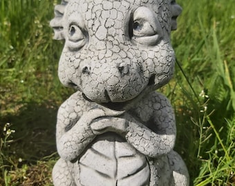 Steinfigur Drache " Maggy" Frostfest Steinguss Gargoyle Garten Deko Garden Ornament Yoga Drache Dragon