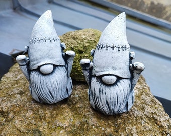 Stone Figure Zombie Gnome Figure Garden Figure Stone Set Garden Ornament